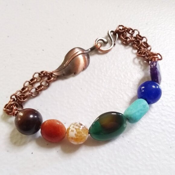 7 Chakra Bracelet | Semi-Precious Stones | OOAK Handmade Spiritual Jewelry - Picture 1 of 11